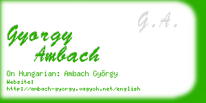 gyorgy ambach business card