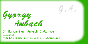 gyorgy ambach business card